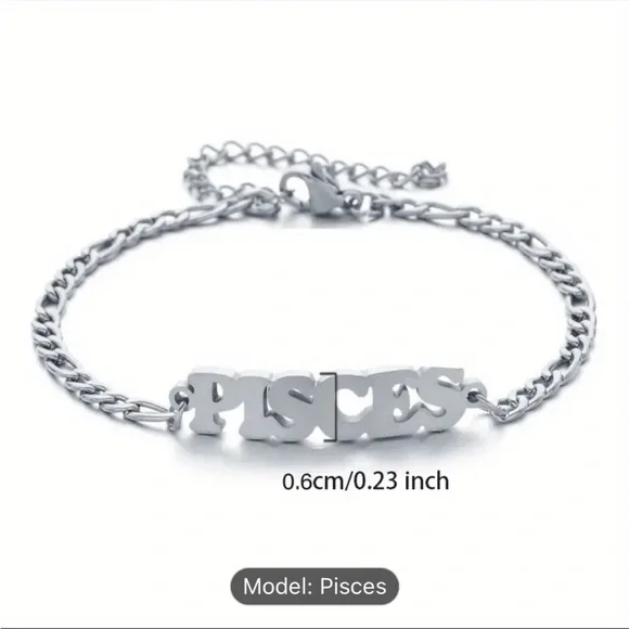 Trendy Horoscope zodiac letter bracelets One of each unisex. Stainless steel. - Picture 4 of 10